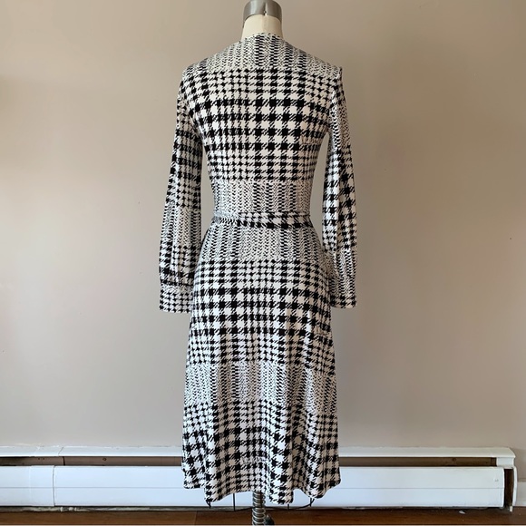 H&M x Richard Allan Houndstooth Faux Wrap Dress Size Small - Picture 5 of 6